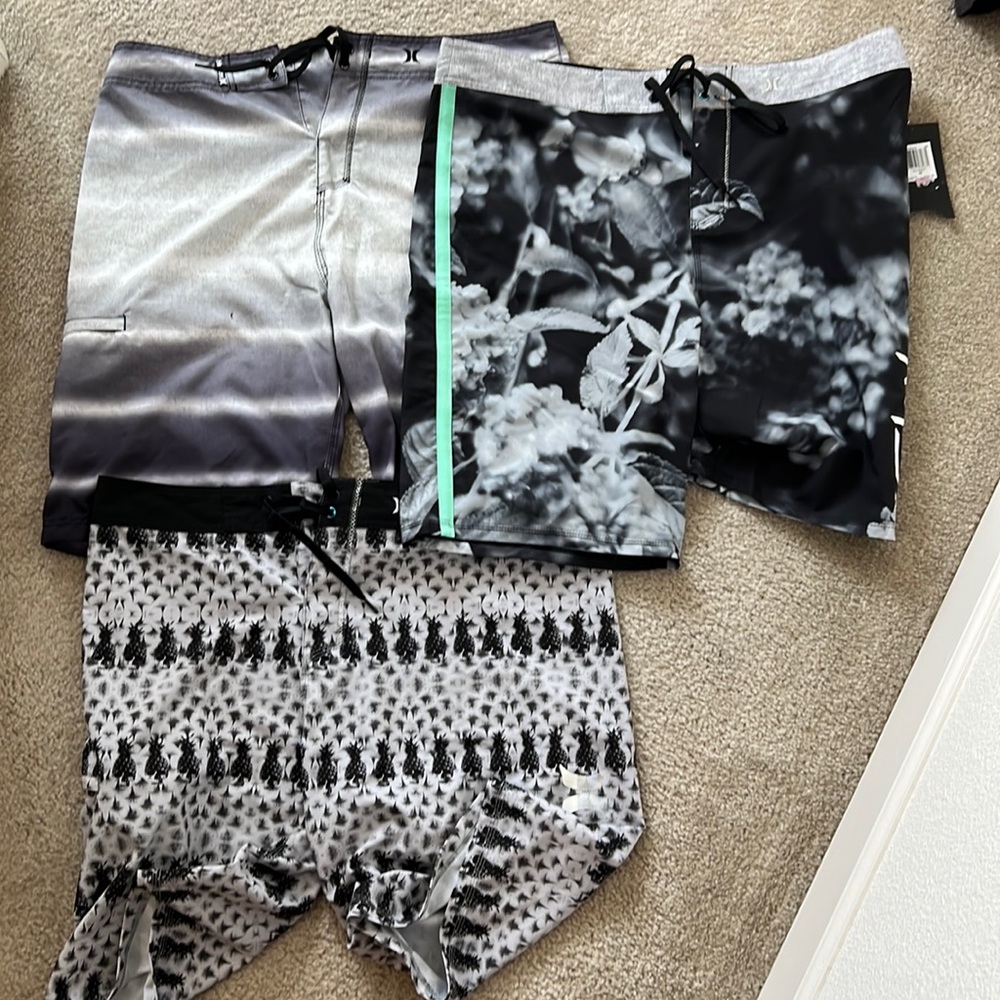 Lot of 3 Hurley board shorts 36